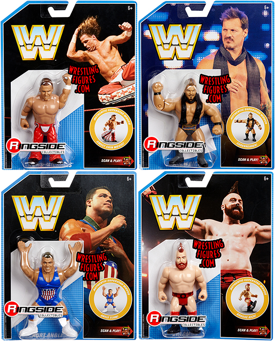 WWE Mattel COMPLETE SET Retro Figure Series 7 Michaels/Angle/Sheamus/Jericho 
