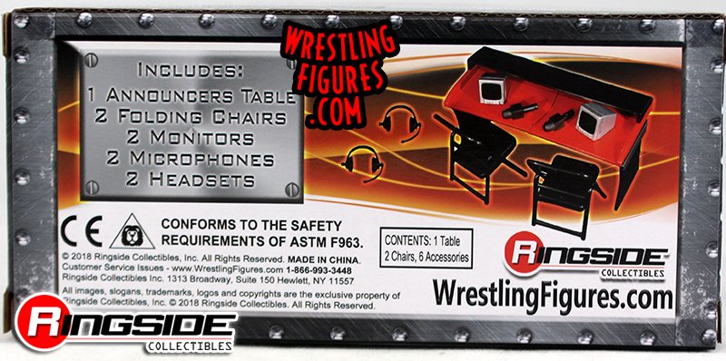 Figures Toy Company Commentators Corner Playset – 1:10 Scale For WWE & AEW Wrestling Action Figures