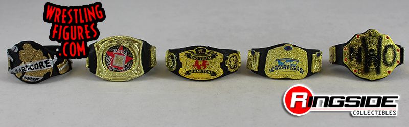 WWF WWE Mattel Basic Spinner Championship Belt Wrestling Figure Accessory Lot 