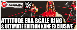 WWE Attitude Ring with Kane Toy Wrestling Action Figures by Mattel