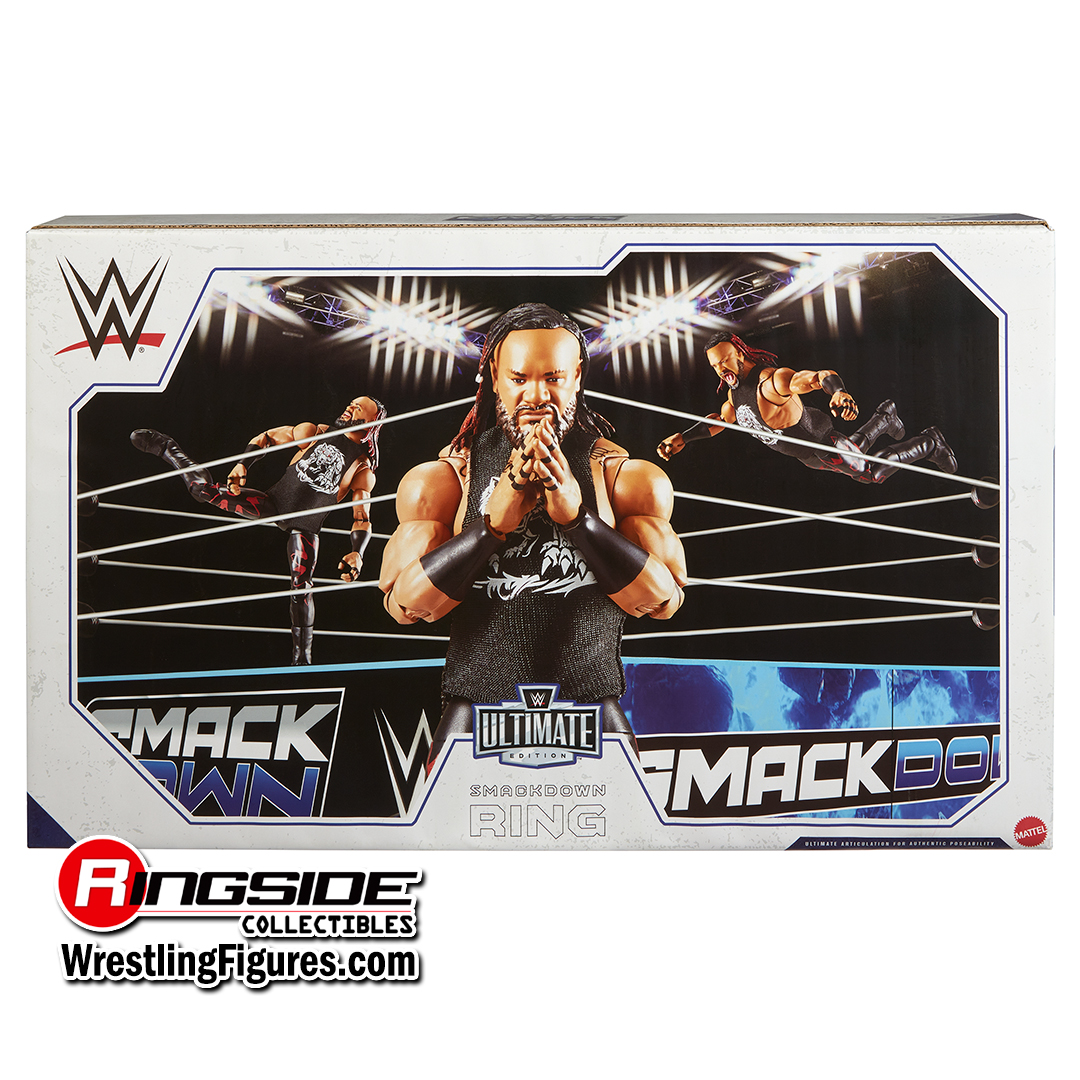 Image WWE Smackdown Real Scale Wrestling Ring Playset w/ Jacob Fatu Ultimate Edition Exclusive Figure