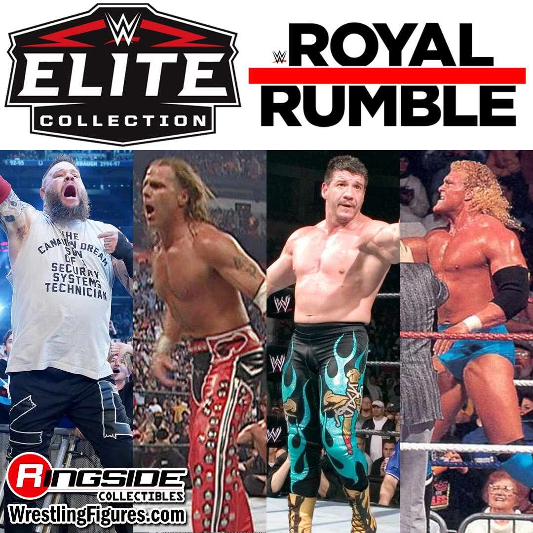 Image WWE Elite Royal Rumble 2027 - Set of 4 (Shawn Michaels, Eddie Guerrero, Kevin Owens, Sid Justice)