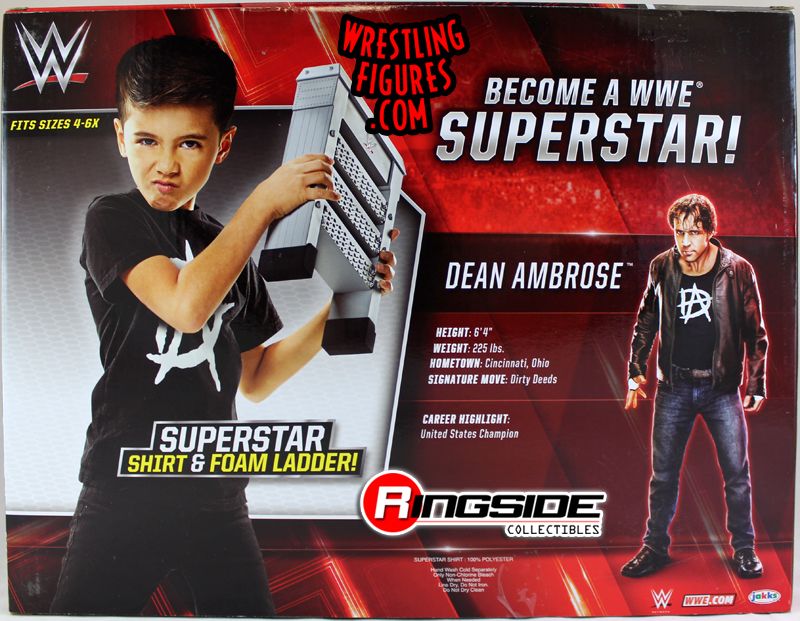 WWE Wrestling Dean Ambrose Dress Up Shirt W/ Ladder Power Prop Foam Ladder 