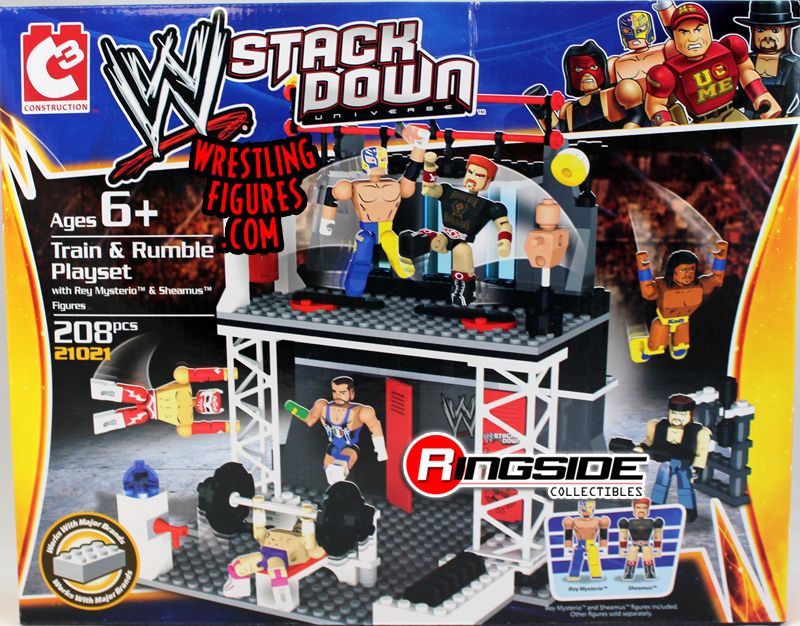 Train Rumble WWE Stackdown Playset w Rey Mysterio Sheamus
