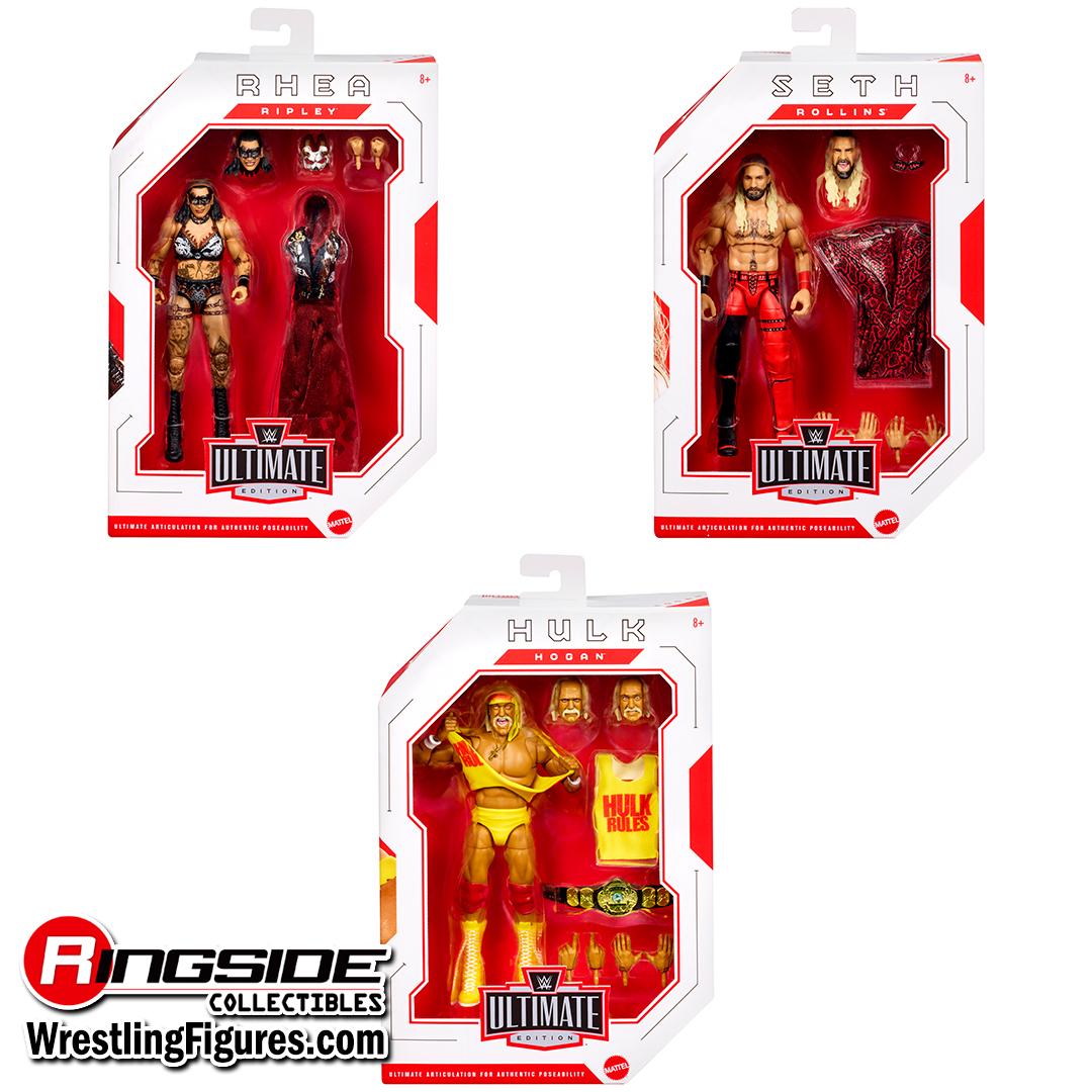 Image WWE Ultimate Edition 30 - Complete Set of 3 (Seth Rollins, Hulk Hogan & Rhea Ripley)